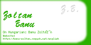 zoltan banu business card